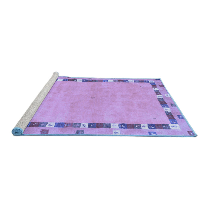 Sideview of Machine Washable Abstract Blue Contemporary Rug, wshcon2703blu