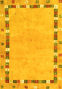 Abstract Yellow Contemporary Rug, con2703yw