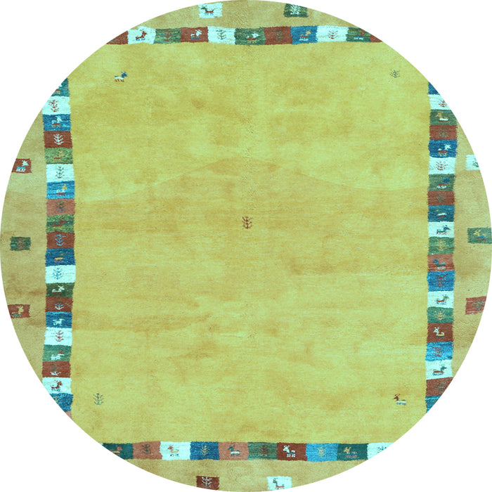 Round Machine Washable Abstract Light Blue Contemporary Rug, wshcon2703lblu