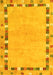 Machine Washable Abstract Yellow Contemporary Rug, wshcon2703yw