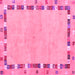 Square Abstract Pink Contemporary Rug, con2703pnk