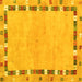 Square Abstract Yellow Contemporary Rug, con2703yw