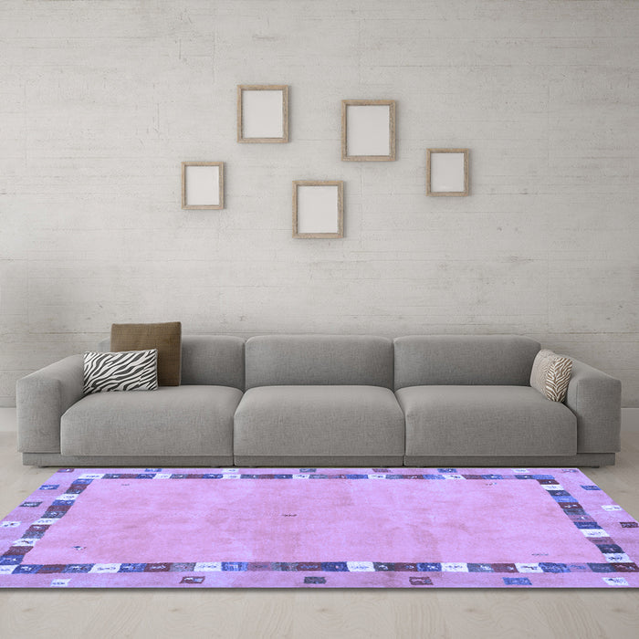Machine Washable Abstract Blue Contemporary Rug in a Living Room, wshcon2703blu