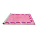 Sideview of Machine Washable Abstract Pink Contemporary Rug, wshcon2703pnk