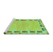 Sideview of Machine Washable Abstract Turquoise Contemporary Area Rugs, wshcon2703turq