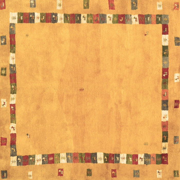 Square Abstract Brown Contemporary Rug, con2703brn