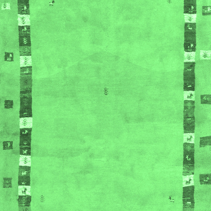 Machine Washable Abstract Emerald Green Contemporary Area Rugs, wshcon2703emgrn