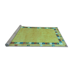 Sideview of Machine Washable Abstract Light Blue Contemporary Rug, wshcon2703lblu