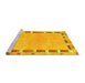 Sideview of Machine Washable Abstract Yellow Contemporary Rug, wshcon2703yw