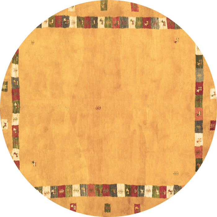 Round Machine Washable Abstract Brown Contemporary Rug, wshcon2703brn