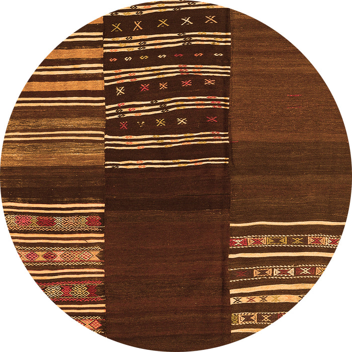 Square Southwestern Orange Country Rug, con2704org