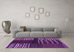 Machine Washable Southwestern Purple Country Area Rugs in a Living Room, wshcon2704pur