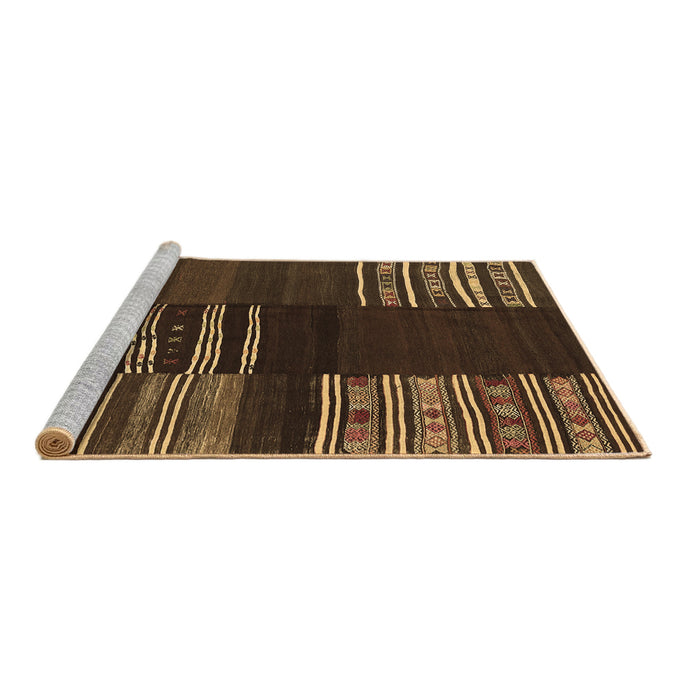 Sideview of Machine Washable Southwestern Brown Country Rug, wshcon2704brn