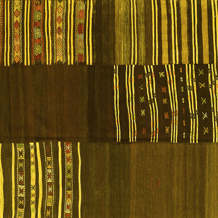 Square Southwestern Yellow Country Rug, con2704yw