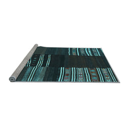 Sideview of Machine Washable Southwestern Light Blue Country Rug, wshcon2704lblu