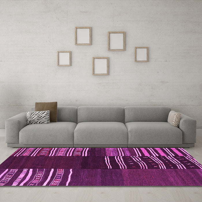 Machine Washable Southwestern Pink Country Rug in a Living Room, wshcon2704pnk