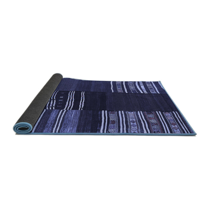 Sideview of Southwestern Blue Country Rug, con2704blu