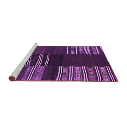 Sideview of Machine Washable Southwestern Purple Country Area Rugs, wshcon2704pur