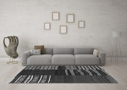 Machine Washable Southwestern Gray Country Rug in a Living Room,, wshcon2704gry