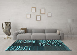 Machine Washable Southwestern Light Blue Country Rug in a Living Room, wshcon2704lblu
