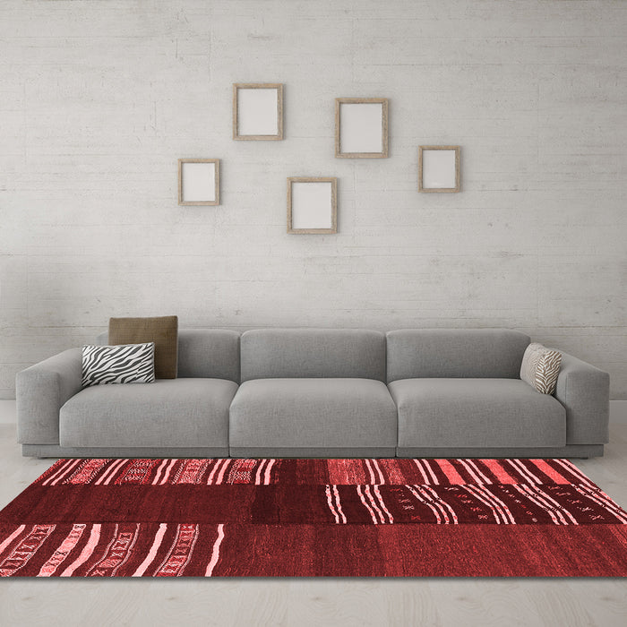 Country Red Washable Rugs