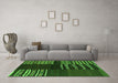 Machine Washable Southwestern Green Country Area Rugs in a Living Room,, wshcon2704grn