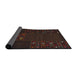 Thickness of Contemporary Red Patchwork Rug, con2705