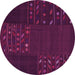 Round Patchwork Pink Transitional Rug, con2705pnk