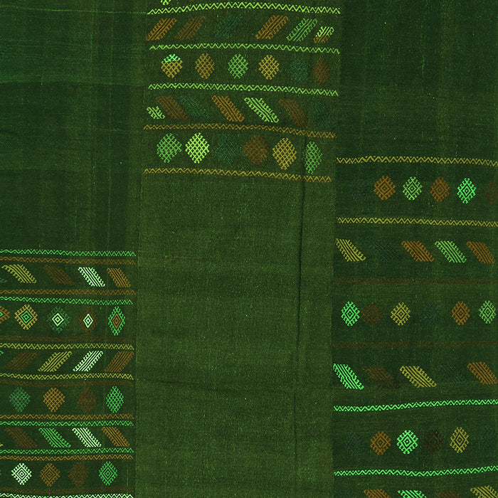 Serging Thickness of Machine Washable Patchwork Green Transitional Area Rugs, wshcon2705grn