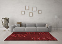 Machine Washable Patchwork Red Transitional Rug, wshcon2705red