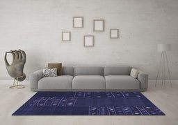 Machine Washable Patchwork Blue Transitional Rug in a Living Room, wshcon2705blu
