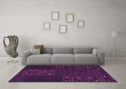 Machine Washable Patchwork Purple Transitional Area Rugs in a Living Room, wshcon2705pur