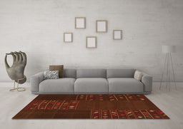Machine Washable Patchwork Orange Transitional Area Rugs in a Living Room, wshcon2705org