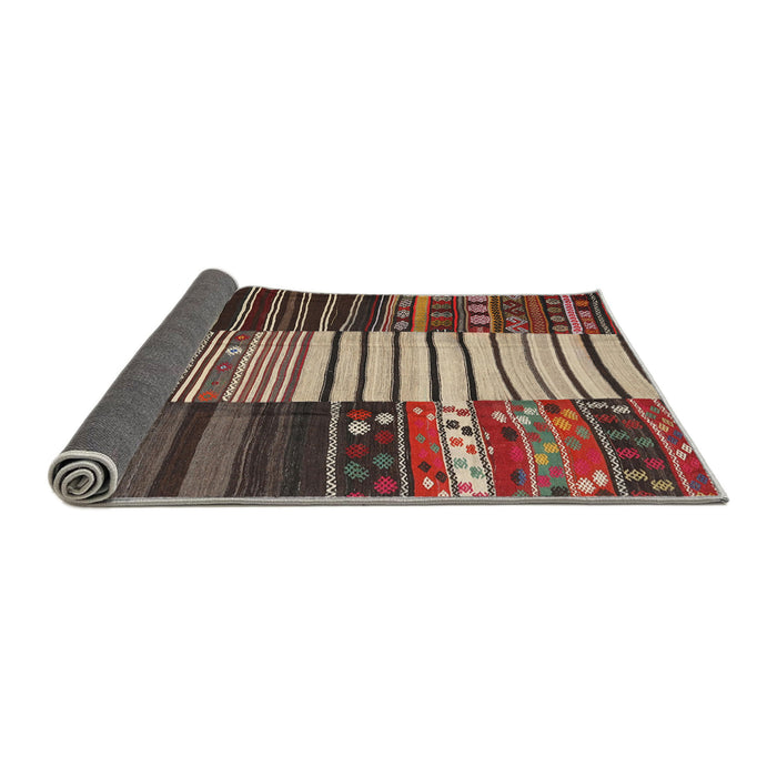 Thickness of Contemporary Brown Southwestern Rug, con2706