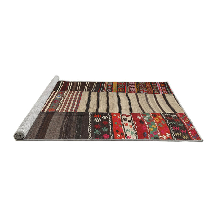 Serging Thickness of Machine Washable Contemporary Brown Rug, wshcon2706
