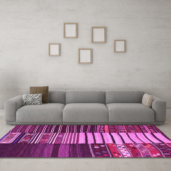 Machine Washable Southwestern Pink Country Rug in a Living Room, wshcon2706pnk
