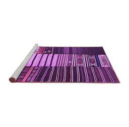 Sideview of Machine Washable Southwestern Purple Country Area Rugs, wshcon2706pur