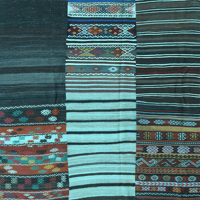 Square Southwestern Light Blue Country Rug, con2706lblu