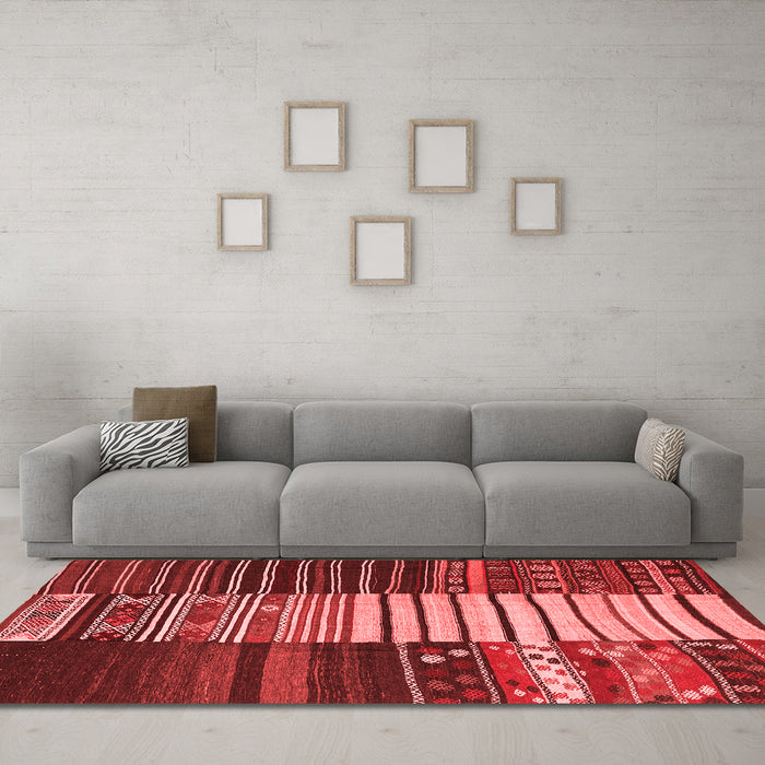 Country Red Washable Rugs