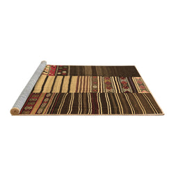 Sideview of Machine Washable Southwestern Brown Country Rug, wshcon2706brn