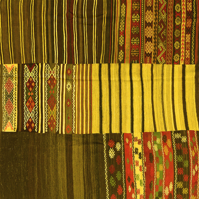 Square Southwestern Yellow Country Rug, con2706yw