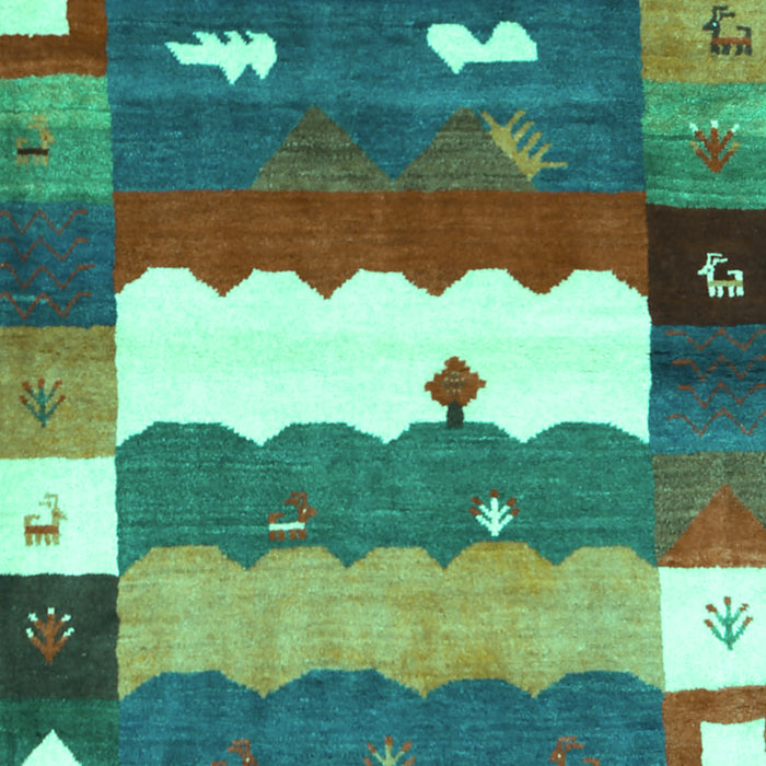 Machine Washable Abstract Turquoise Contemporary Area Rugs, wshcon2707turq