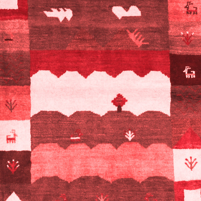 Machine Washable Abstract Red Contemporary Rug, wshcon2707red