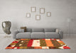 Machine Washable Abstract Orange Contemporary Area Rugs in a Living Room, wshcon2707org