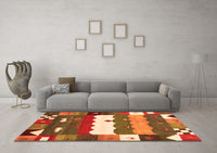 Machine Washable Abstract Orange Contemporary Rug, wshcon2707org