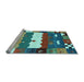 Sideview of Machine Washable Abstract Light Blue Contemporary Rug, wshcon2707lblu