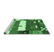 Sideview of Machine Washable Abstract Emerald Green Contemporary Area Rugs, wshcon2707emgrn