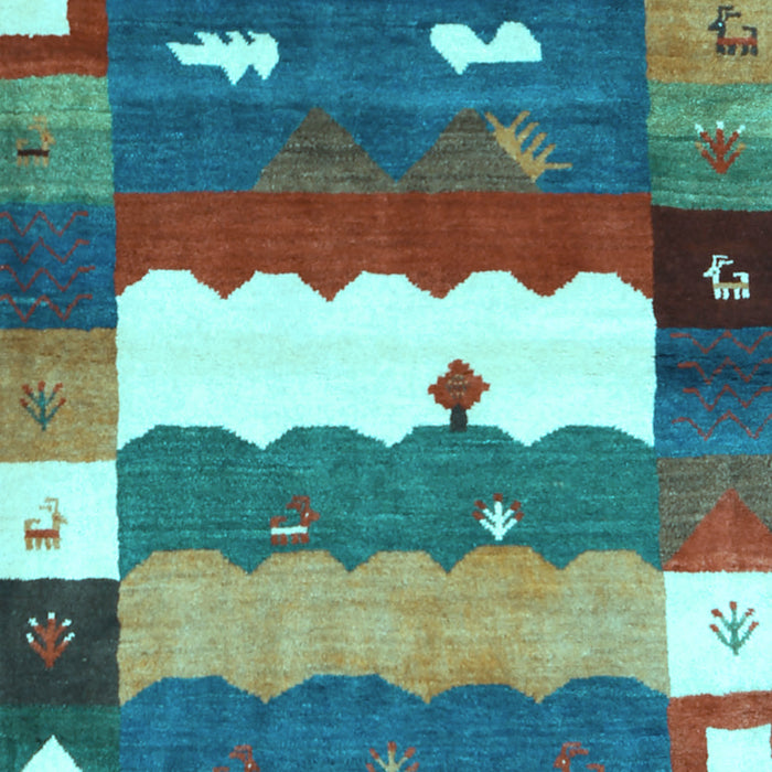 Abstract Light Blue Contemporary Rug, con2707lblu