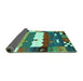 Sideview of Abstract Turquoise Contemporary Rug, con2707turq