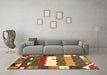 Machine Washable Abstract Brown Contemporary Rug in a Living Room,, wshcon2707brn